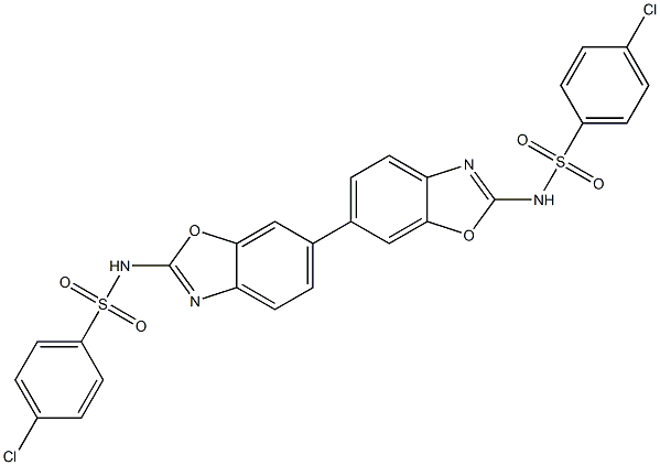 2,2'-Bis(4-chlorophenylsulfonylamino)-6,6'-bibenzoxazole Struktur