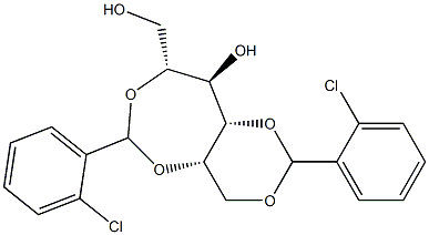 1-O,3-O:2-O,5-O-Bis(2-chlorobenzylidene)-D-glucitol Struktur