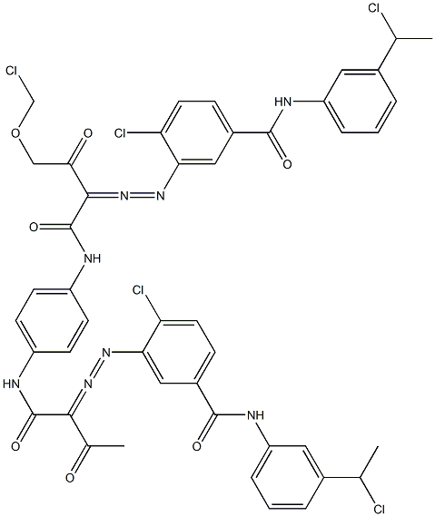 3,3'-[2-(Chloromethoxy)-1,4-phenylenebis[iminocarbonyl(acetylmethylene)azo]]bis[N-[3-(1-chloroethyl)phenyl]-4-chlorobenzamide] Struktur