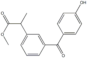 2-[3-(4-Hydroxybenzoyl)phenyl]propionic acid methyl ester Struktur