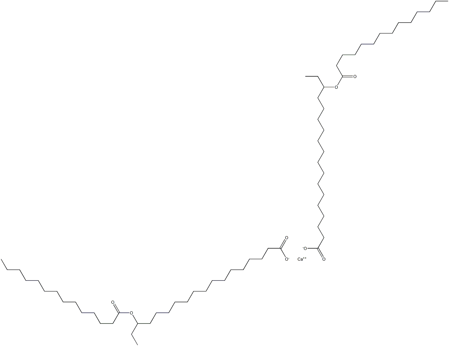 Bis(16-tetradecanoyloxyoctadecanoic acid)calcium salt Struktur