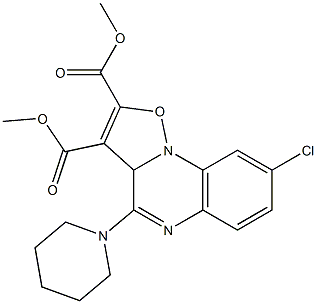 8-Chloro-4-piperidino-3aH-isoxazolo[2,3-a]quinoxaline-2,3-dicarboxylic acid dimethyl ester Struktur