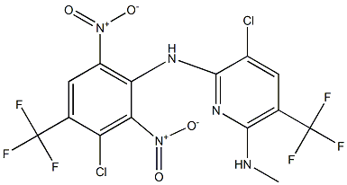 3-Chloro-6-methylamino-5-trifluoromethyl-N-(3-chloro-4-trifluoromethyl-2,6-dinitrophenyl)pyridin-2-amine Struktur