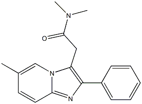 N,N-Dimethyl-2-(phenyl)-6-methylimidazo[1,2-a]pyridine-3-acetamide Struktur