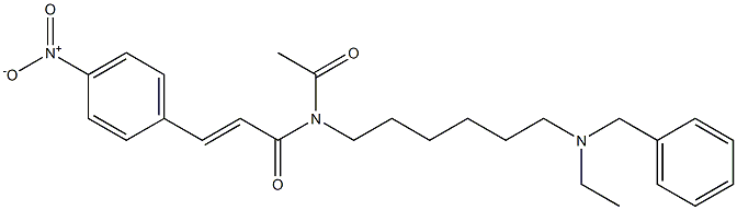 N-[6-(Ethylbenzylamino)hexyl]-N-acetyl-3-(4-nitrophenyl)acrylamide Struktur