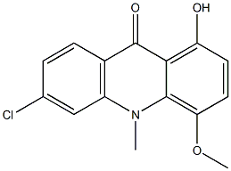 1-Hydroxy-6-chloro-10-methyl-4-methoxyacridin-9(10H)-one Struktur