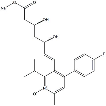 4-(4-Fluorophenyl)-3-[(1E,3S,5R)-3,5-dihydroxy-6-sodiooxycarbonyl-1-hexenyl]-2-isopropyl-6-methylpyridine 1-oxide Struktur