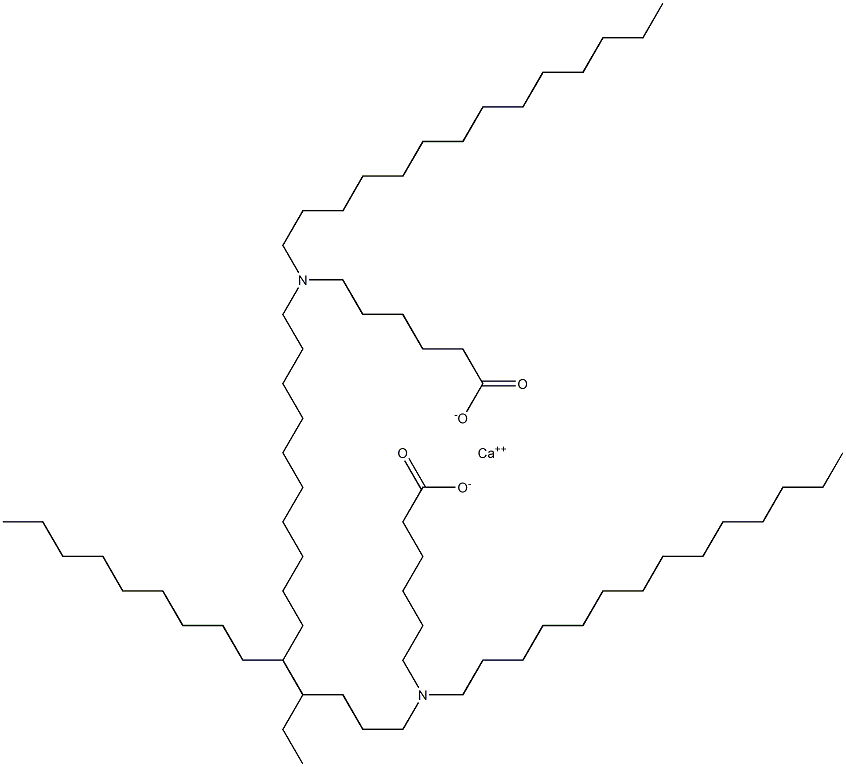 Bis[6-(ditetradecylamino)hexanoic acid]calcium salt Struktur