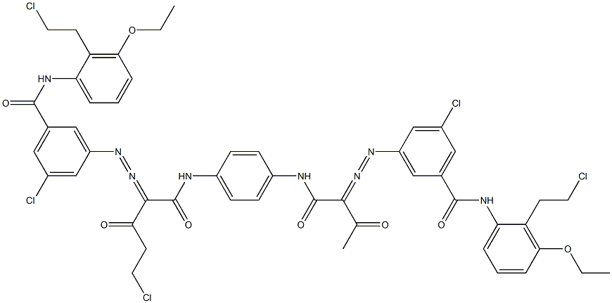 3,3'-[2-(Chloromethyl)-1,4-phenylenebis[iminocarbonyl(acetylmethylene)azo]]bis[N-[2-(2-chloroethyl)-3-ethoxyphenyl]-5-chlorobenzamide] Struktur