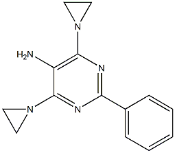 4,6-Bis(1-aziridinyl)-2-phenyl-5-pyrimidinamine Struktur