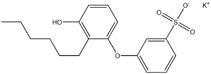 3'-Hydroxy-2'-hexyl[oxybisbenzene]-3-sulfonic acid potassium salt Struktur