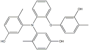 N,N-Bis(3-hydroxy-6-methylphenyl)-2-(3-hydroxy-4-methylphenoxy)benzenamine Struktur