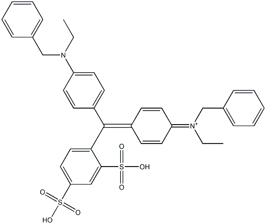 N-[4-[(2,4-Disulfophenyl)[4-[ethyl(phenylmethyl)amino]phenyl]methylene]-2,5-cyclohexadien-1-ylidene]-N-ethylbenzenemethanaminium Struktur