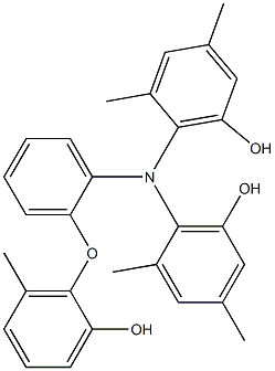 N,N-Bis(6-hydroxy-2,4-dimethylphenyl)-2-(2-hydroxy-6-methylphenoxy)benzenamine Struktur