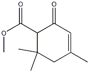 3,5,5-Trimethyl-1-oxo-2-cyclohexene-6-carboxylic acid methyl ester Struktur