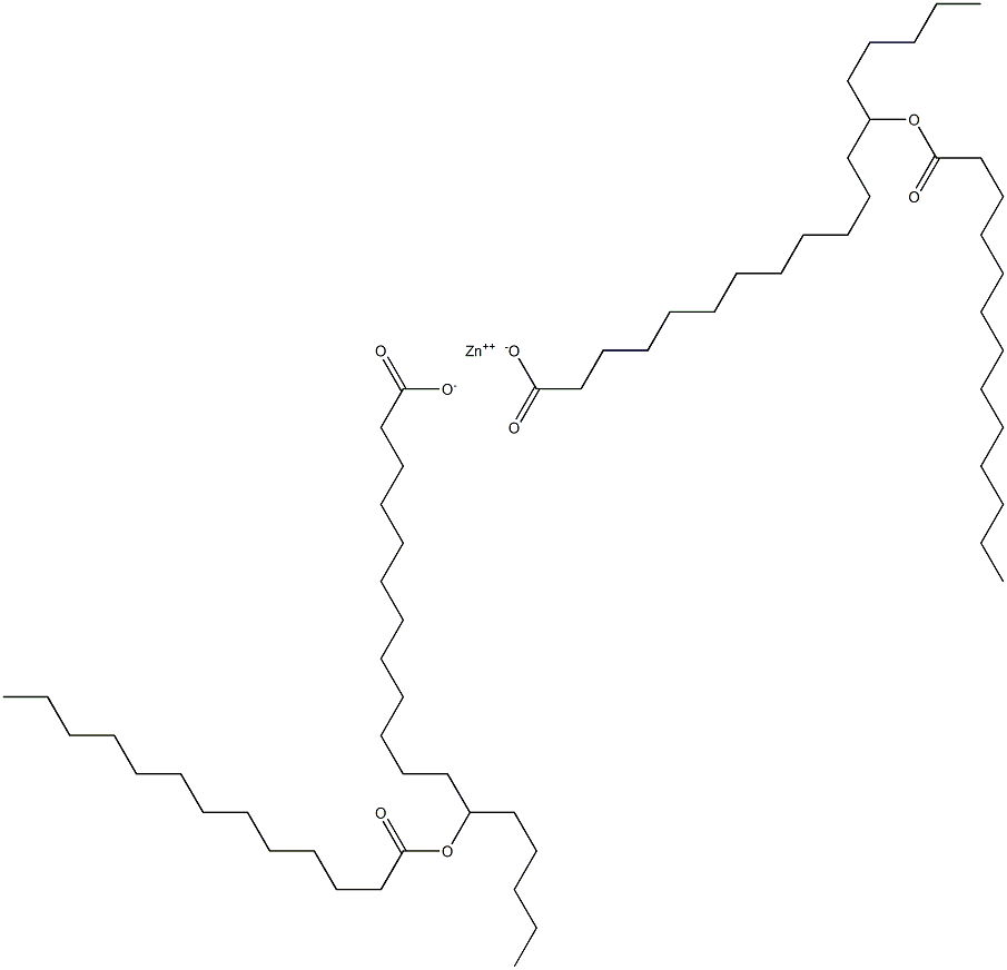 Bis(13-tridecanoyloxystearic acid)zinc salt Struktur