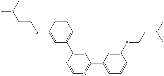 4,6-Bis[3-(2-dimethylaminoethylthio)phenyl]pyrimidine Struktur