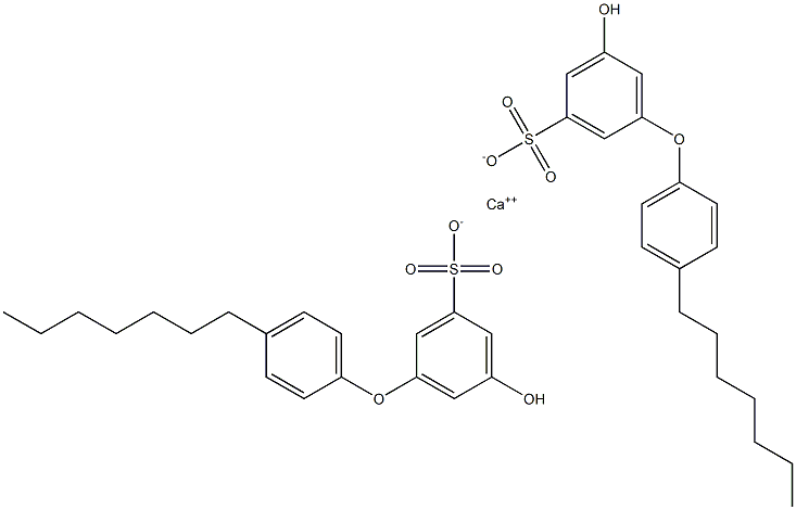 Bis(5-hydroxy-4'-heptyl[oxybisbenzene]-3-sulfonic acid)calcium salt Struktur