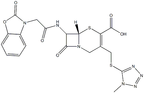 7-[[[(2,3-Dihydro-2-oxobenzoxazol)-3-yl]acetyl]amino]-3-[[(1-methyl-1H-tetrazol-5-yl)thio]methyl]cepham-3-ene-4-carboxylic acid Struktur