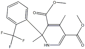 2-[2-(Trifluoromethyl)phenyl]-2,4-dimethyl-1,2-dihydropyridine-3,5-dicarboxylic acid dimethyl ester Struktur