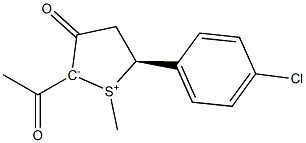 (5S)-2-Acetyl-5-(p-chlorophenyl)-1-methyl-3-oxo-2,3,4,5-tetrahydrothiophen-1-ium-2-ide Struktur