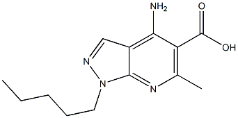 1-Pentyl-4-amino-6-methyl-1H-pyrazolo[3,4-b]pyridine-5-carboxylic acid Struktur