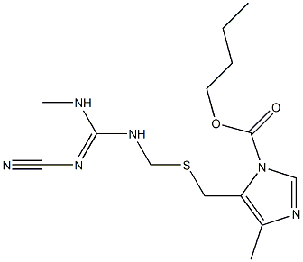 5-[[[(2-Cyano-3-methylguanidino)methyl]thio]methyl]-4-methyl-1H-imidazole-1-carboxylic acid butyl ester Struktur