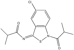 5-Chloro-1-isobutyryl-3(1H)-isobutyrylimino-2,1-benzisothiazole Struktur