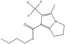 2-Trifluoromethyl-3-methyl-6,7-dihydro-5H-pyrrolizine-1-carboxylic acid butyl ester Struktur