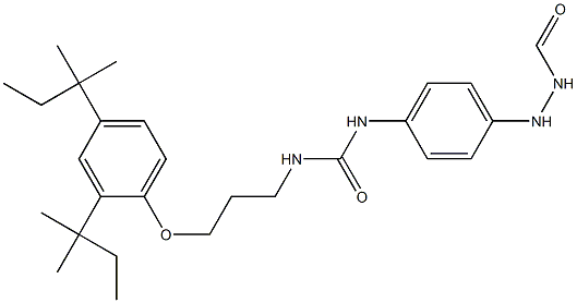 1-Formyl-2-[4-[3-[3-[2,4-bis(tert-pentyl)phenoxy]propyl]ureido]phenyl]hydrazine Struktur