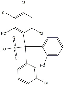 (3-Chlorophenyl)(2,4,5-trichloro-6-hydroxyphenyl)(2-hydroxyphenyl)methanesulfonic acid Struktur