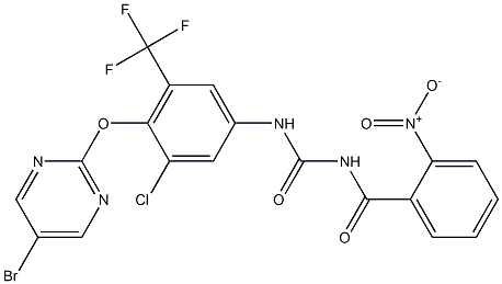 1-(2-Nitrobenzoyl)-3-[4-[(5-bromo-2-pyrimidinyl)oxy]-3-chloro-5-(trifluoromethyl)phenyl]urea Struktur