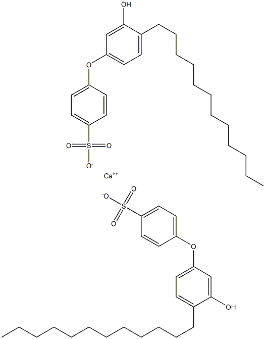 Bis(3'-hydroxy-4'-dodecyl[oxybisbenzene]-4-sulfonic acid)calcium salt Struktur