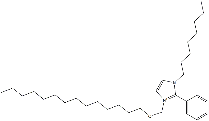 1-Octyl-2-phenyl-3-[(tetradecyloxy)methyl]-1H-imidazol-3-ium Struktur