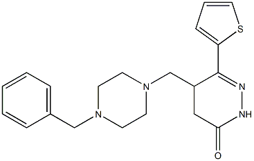 6-(2-Thienyl)-5-[(4-benzyl-1-piperazinyl)methyl]-4,5-dihydropyridazin-3(2H)-one Struktur