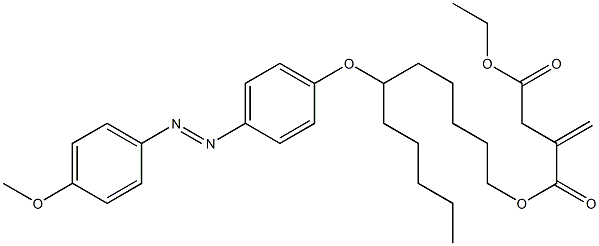 2-Methylenesuccinic acid 4-ethyl 1-[6-[4-(4-methoxyphenylazo)phenoxy]undecyl] ester Struktur