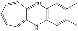 2,3-Dimethyl-5H-cyclohepta[b]quinoxaline-11-cation Struktur