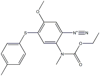 2-[(Ethoxycarbonyl)methylamino]-5-methoxy-4-[(4-methylphenyl)thio]benzenediazonium Struktur