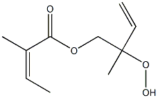 (Z)-2-Methylisocrotonic acid 2-methyl-2-hydroperoxy-3-butenyl ester Struktur