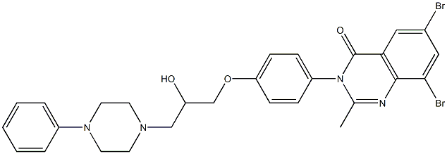 6,8-Dibromo-3-[4-[2-hydroxy-3-(4-phenyl-1-piperazinyl)propoxy]phenyl]-2-methylquinazolin-4(3H)-one Struktur