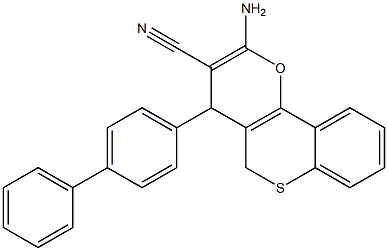 2-Amino-4-[4-phenylphenyl]-4H,5H-[1]benzothiopyrano[4,3-b]pyran-3-carbonitrile Struktur