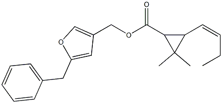 2-[(Z)-1-Butenyl]-3,3-dimethylcyclopropanecarboxylic acid (5-benzylfuran-3-yl)methyl ester Struktur