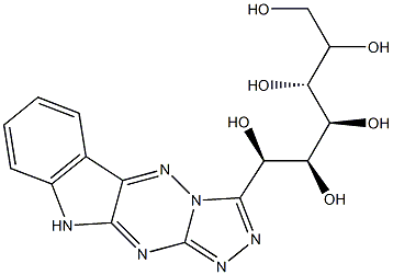 3-[(1R,2S,3S,4R)-1,2,3,4,5,6-Hexahydroxyhexyl]-10H-1,2,4-triazolo[4',3':2,3][1,2,4]triazino[5,6-b]indole Struktur