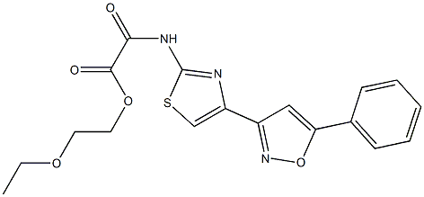 N-[4-(5-Phenyl-3-isoxazolyl)-2-thiazolyl]oxamidic acid 2-ethoxyethyl ester Struktur