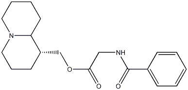 (Benzoylamino)acetic acid [[(1R)-octahydro-2H-quinolizin]-1-ylmethyl] ester Struktur