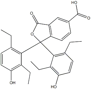 1,1-Bis(2,6-diethyl-3-hydroxyphenyl)-1,3-dihydro-3-oxoisobenzofuran-5-carboxylic acid Struktur