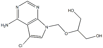 4-Amino-5-chloro-7-(2-hydroxy-1-hydroxymethylethoxymethyl)-7H-pyrrolo[2,3-d]pyrimidine Struktur