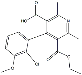 2,6-Dimethyl-4-(2-chloro-3-methoxyphenyl)pyridine-3,5-dicarboxylic acid 3-ethyl ester Struktur