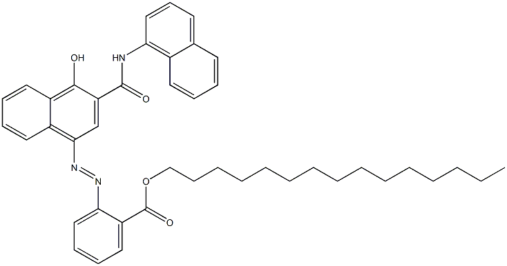 1-Hydroxy-4-[2-(pentadecyloxycarbonyl)phenylazo]-N-(1-naphtyl)-2-naphthamide Struktur