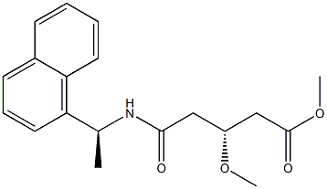 (3R)-4-[[(S)-1-(1-Naphtyl)ethyl]aminocarbonyl]-3-methoxybutyric acid methyl ester Struktur